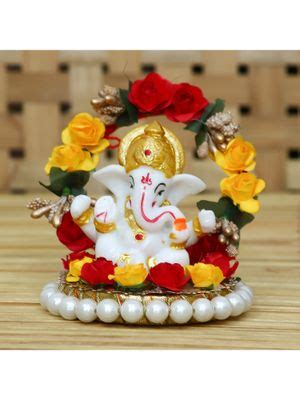 Buy eCraftIndia Lord Ganesha Idol On Handcrafted Plate Online