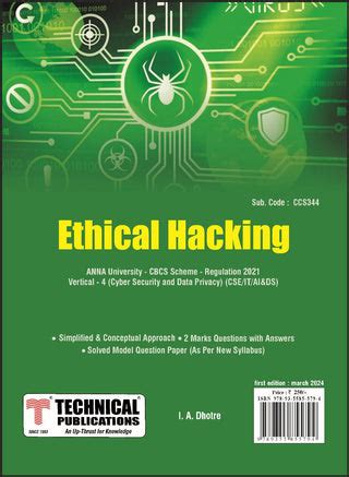 Ethical Hacking for BE Anna University R21CBCS (V,VI,VII,VIII (Vertica ...