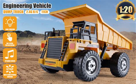 VikriDA RC Excavator Truck Toy | Remote Control Digger with Lights ...