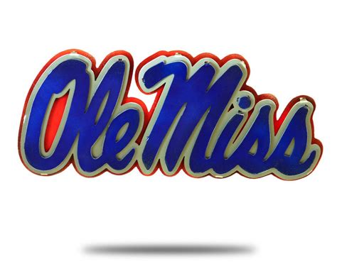Gear New Mississippi Ole Miss Script 3D Vintage Metal College Man Cave ...