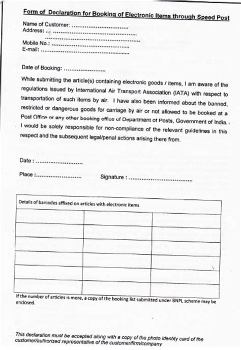 Booking of Electronic Items by Speed Post and Transportation by Air ...