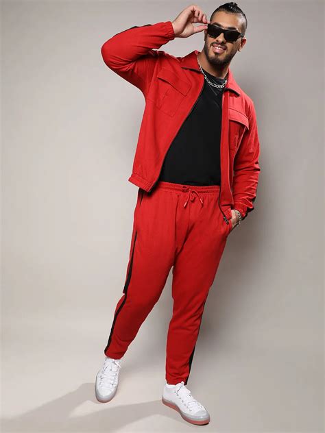 Red Plus Size Casual Co-Ord Set for Men: XXXL, XXXXL to 6XL [50% Off]