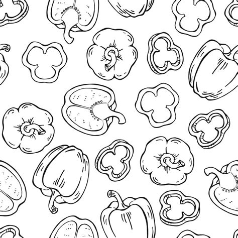Seamless pattern with pepper hand drawn vector illustration | Premium ...