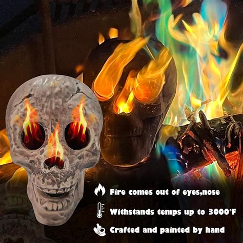 FANFX Ceramic Human Skull Fire Log Fireproof Skull India | Ubuy