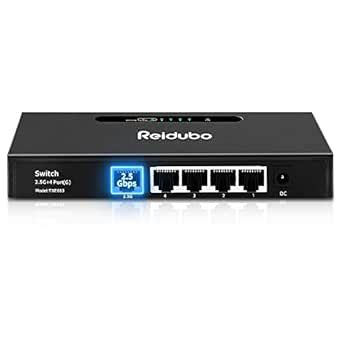 Reidubo 2.5G Uplink Ethernet Splitter, 2.5Gb Uplink Port & 4×1000Mbps ...