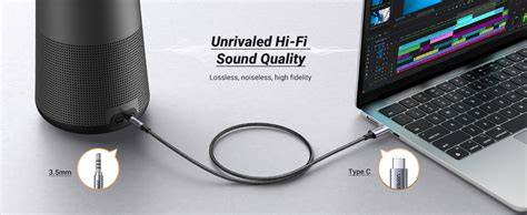 UGREEN USB C to 3.5mm Jack Cable 6.6FT Stereo 24bit DAC Car Aux to USB ...