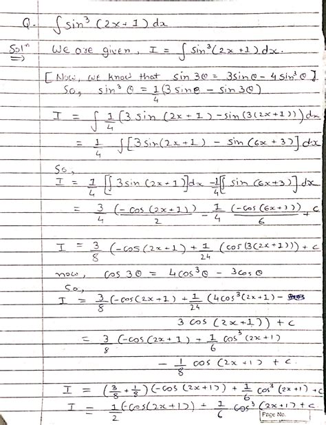 Integrate the given equation sin^3(2x + 1)