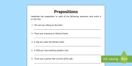 Preposition Listening Worksheet | Primary Resources - Twinkl