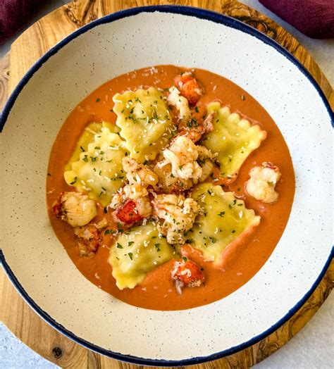 Lobster Ravioli with Tomato Cream Sauce - Simple Seafood Recipes
