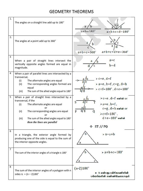 Geo Theorems Eng | PDF | Triangle | Perpendicular