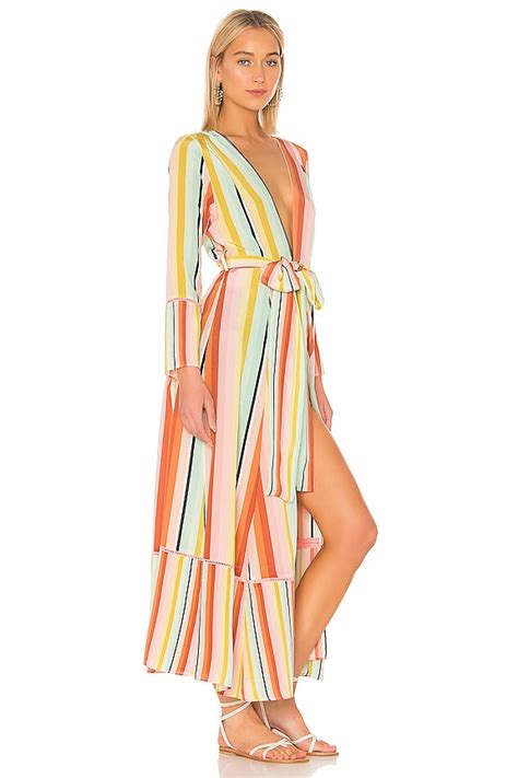 we are LEONE Contrast Maxi Cardigan Dress in Desert Stripe | REVOLVE