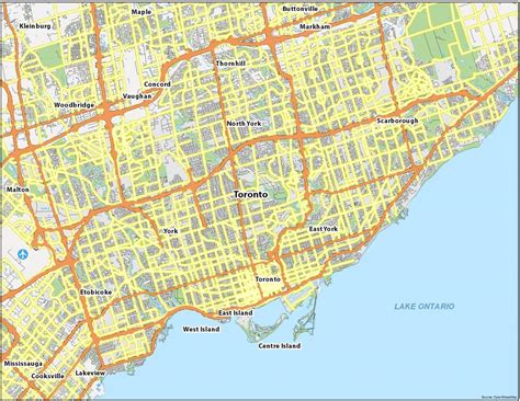 Map of Toronto, Ontario - GIS Geography