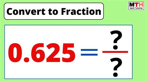 0.625 as a Fraction (Simplified Form) | Convert 0.625 to fraction - YouTube