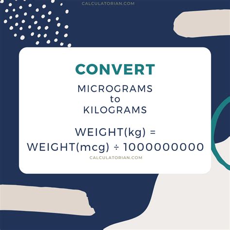 Convert From Micrograms To Kilograms