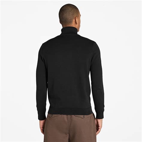 Williams River Turtle Neck Cotton Jumper for Men in Black