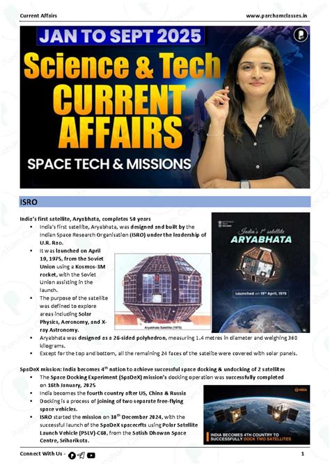 Current Affairs: ISRO's Milestones in Space Tech (CA Jan-Sept 2025 ...