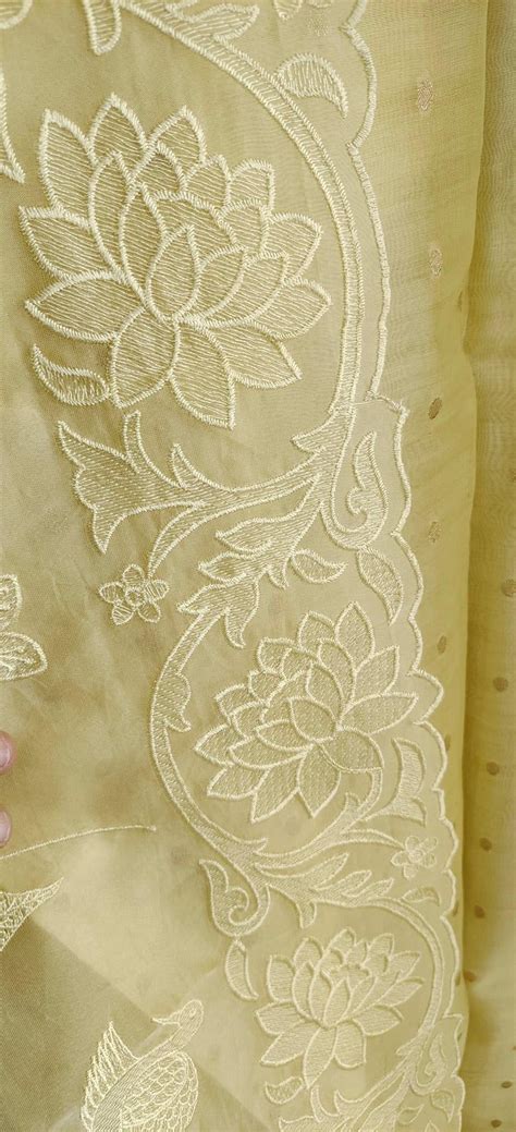PURE chanderi AND ORGANZA EDITS LC1702 Yellow – Atharva Heritage ...