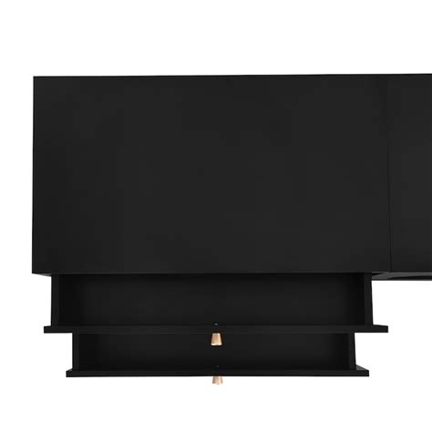 SINOFURN Modern/Contemporary Black 86.6-in W TV stand ( Accommodates ...
