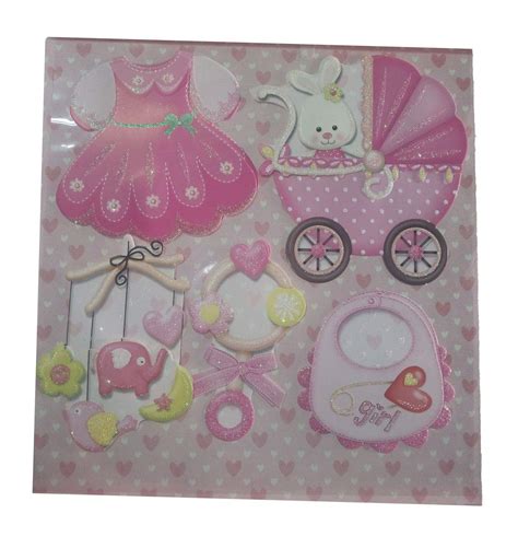 Buy Funcart Carriage Baby Girl Pink Wall Sticker (Set of 5pcs/Pack ...