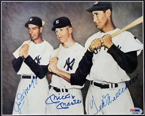 Lot Detail - Mantle, DiMaggio & Williams Signed 8" x 10" Colorized ...