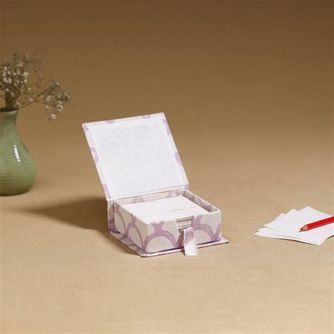 White Handcrafted Printed Card Holder with Slips