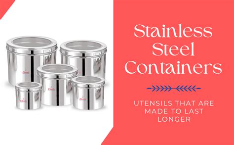 Ebun Heavy Gauge See Through Small Stainless Steel Containers for ...