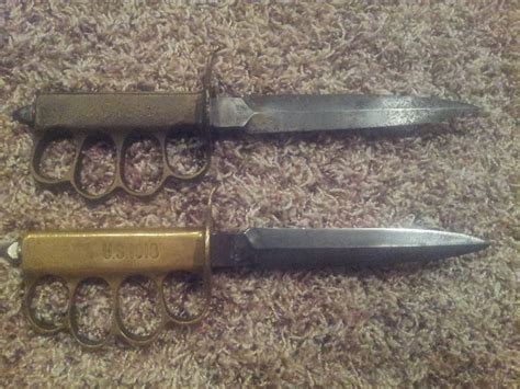 WW1 Mark 1 1918 Au Lion Trench Knife Comparison