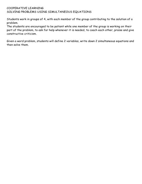 Word Problems Using Simultaneous Equations 的图像结果