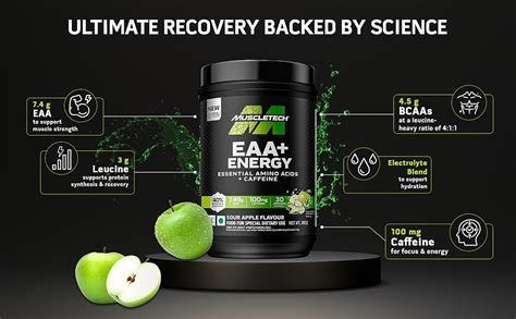 MuscleTech Eaa + Energy | Essential Amino Acids + 100Mg Caffeine ...
