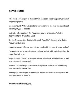 Types OF Sovereignty - TYPES OF SOVEREIGNTY Legalistic view of ...