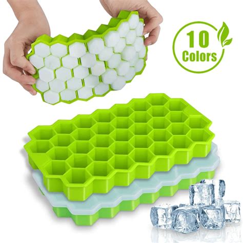 1pc Ice Cube Mold, Honeycomb Shaped Silicone Ice Tray With 37 Hexagonal ...