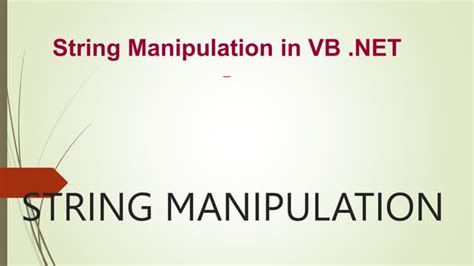 Image result for String Manipulation Visual Basic
