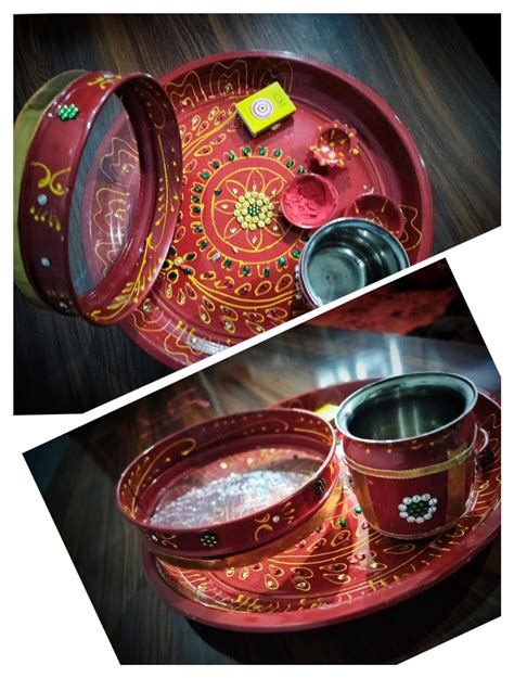 Piepot | Karwa Chauth Tradtional & Beautiful Pooja Thali Set ...