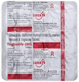 Triglimilife 2 Mg Tablet Sr 15 - Uses, Side Effects, Dosage, Price ...