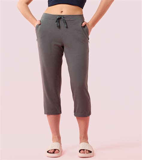 Enamor Mid Rise Capri length Drawstring Closure Lounge Capri for Women