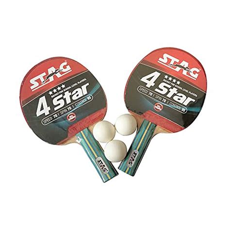 Buy STAG ICONIC 4 Star Professional Table Tennis Playset, 2 Racquets ...