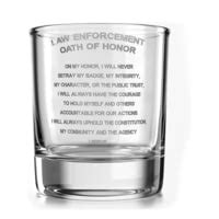 Old Southern Brass Police Officer Oath of Honor 10 oz Whiskey Glass