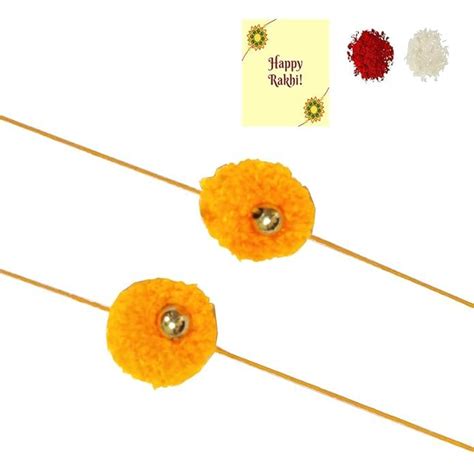 Buy Avanti Creations Exclusive multicolour Ram Rakhi Flower Gota Pati ...
