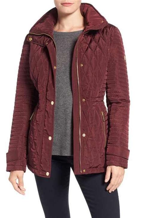 MICHAEL Michael Kors Quilted Anorak | Quilted anorak, Red hooded coat ...