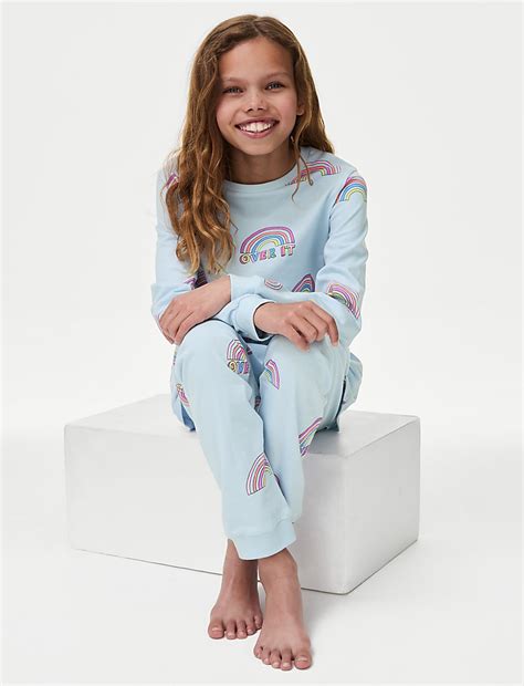 Buy Pure Cotton Rainbow Pyjamas (7-14 Yrs) at Marks & Spencer