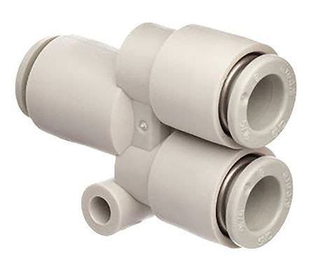KQ2U08-10A SMC | SMC KQ2 Pneumatic Y Tube-to-Tube Adapter, Push In 8 mm ...