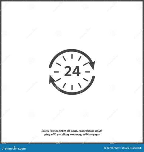 Vector Hour Icon. Support 24 Hours a Day Stock Vector - Illustration of ...