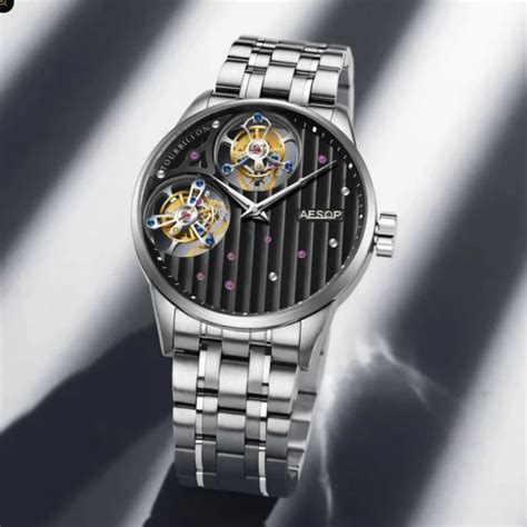 Aesop 12 o'clock and 9 o'clock Original Double Tourbillon Watch 7075 ...