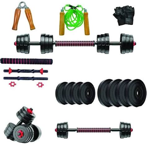 ASU FIT 12 KG BARBELL CONNECTOR ROD BVLACK WITH GYM KIT ACCESSORIES ...