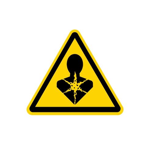 Znak zagrożenia dla zdrowia na na białym tle. | Wektor Premium