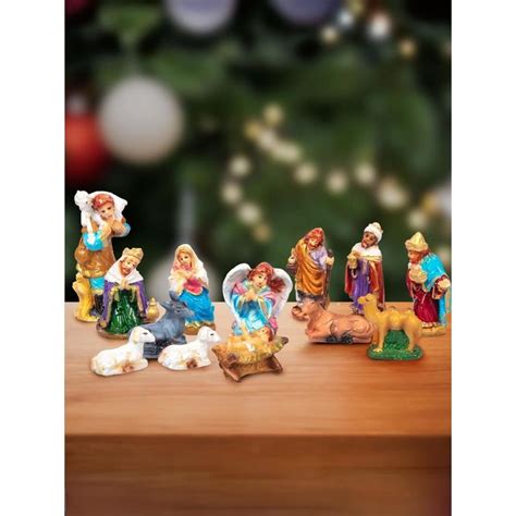 Buy UMAI Gleevers Resin Christmas Nativity Crib Set of 13 Statues (5 ...