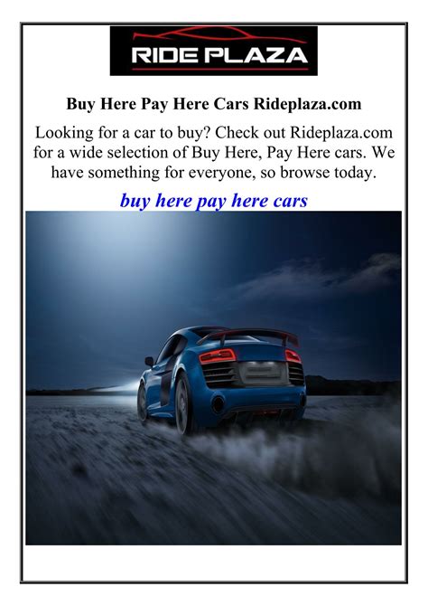 PPT - Buy Here Pay Here Cars Rideplaza.com PowerPoint Presentation ...