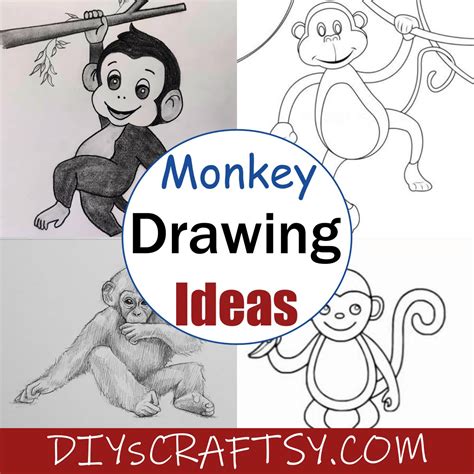 22 Monkey Drawing Ideas - How To Draw Monkey - DIYsCraftsy