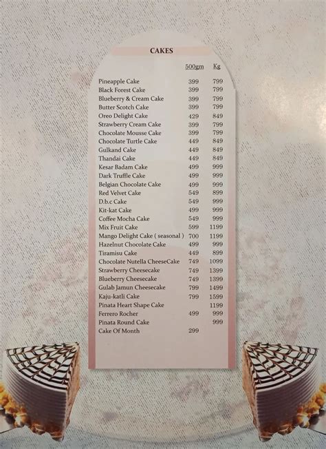 Oven The Bakery And Café Menu, Menu for Oven The Bakery And Café, Gota ...