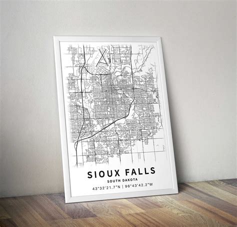 Printable Map of Sioux Falls, South Dakota, USA With Street Names ...